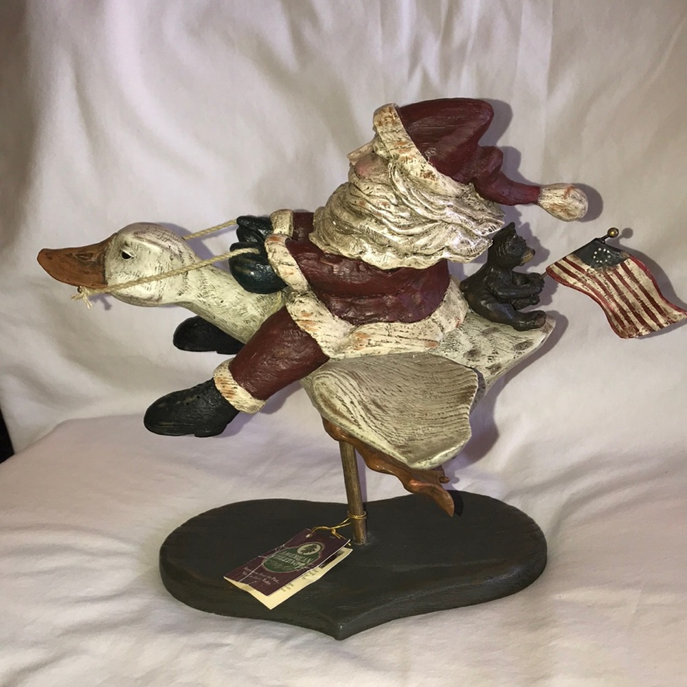 American Chestnut Folk Art - Santa: Flight In The Starry Night